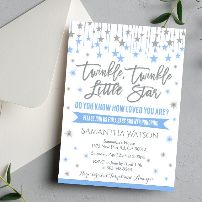 Invitation pour Baby Shower Twinkle Twinkle Little (Créateur téléchargé)