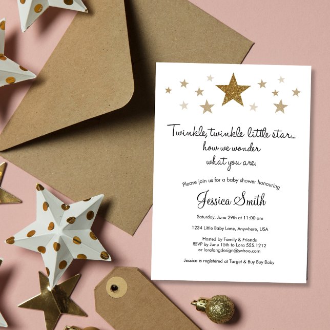 Invitation pour Baby Shower Twinkle Twinkle Little (Créateur téléchargé)