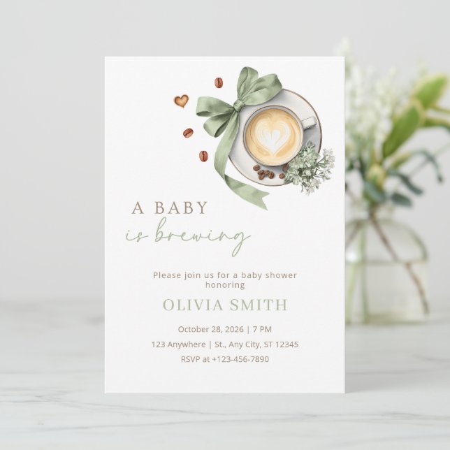 Invitation pour Baby Shower "Un bébé est en train  (Debout devant)