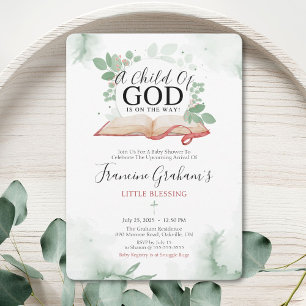 Invitation pour Baby Shower : Un Enfant de Dieu