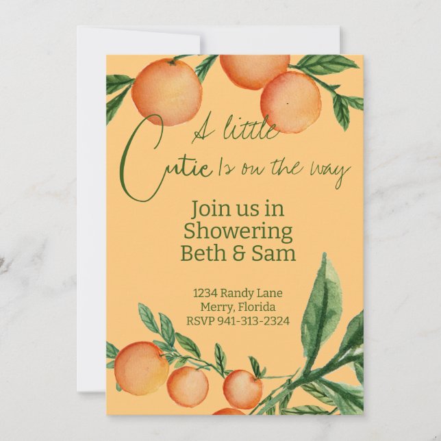 Invitation pour Baby Shower 'Un petit amour arrive (Devant)