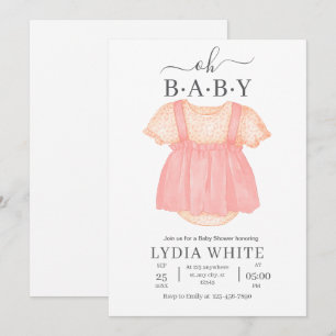 Invitation pour Baby Shower Vêtements de Bébé, Bab
