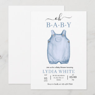Invitation pour Baby Shower Vêtements pour Bébé, B
