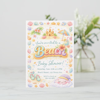 Invitation pour Baby Shower « Vibes de plage »