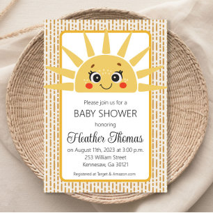 Invitation pour Baby Shower Voici venir le soleil