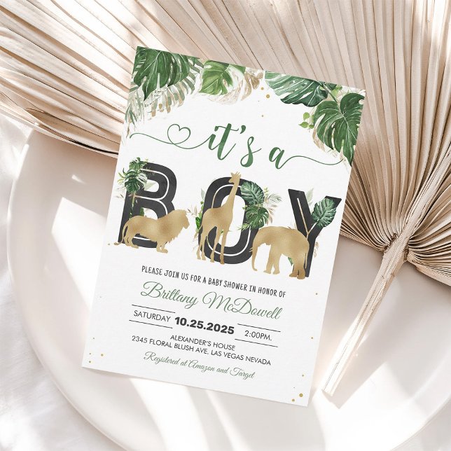 Invitation pour Baby Shower Wild One Jungle Boy Go (Créateur téléchargé)