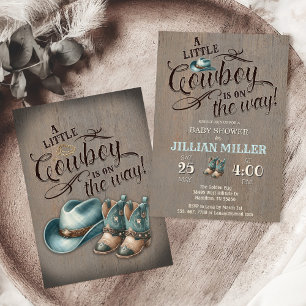 Invitation pour Baby Shower Wild West avec Bottes