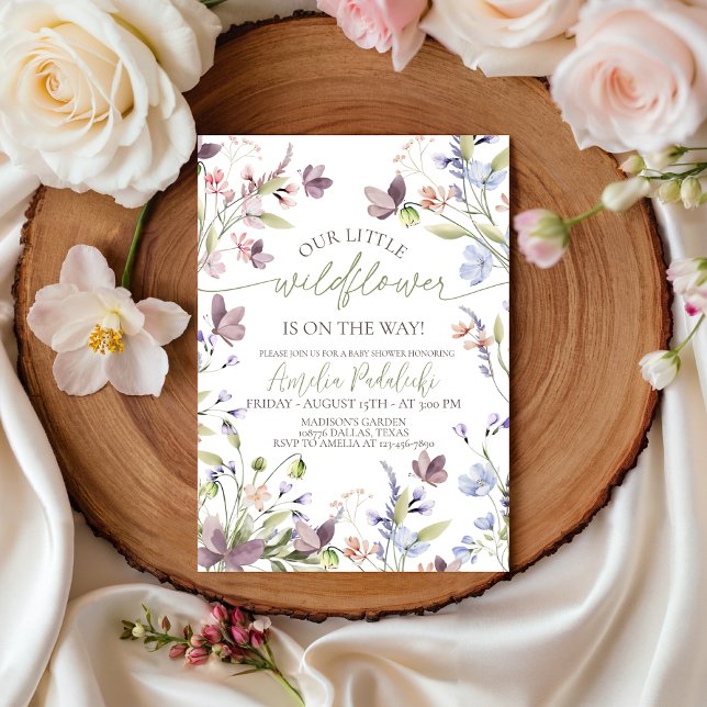 Invitation pour Baby Shower Wildflower (Créateur téléchargé)