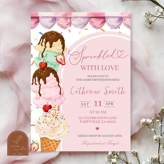Invitation pour Baby Sprinkle de glace à la vanill (Créateur téléchargé)