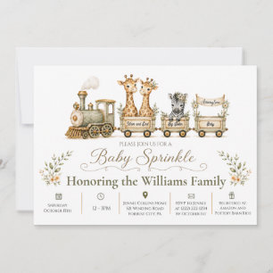 Invitation pour Baby Sprinkle Train Safari Grande