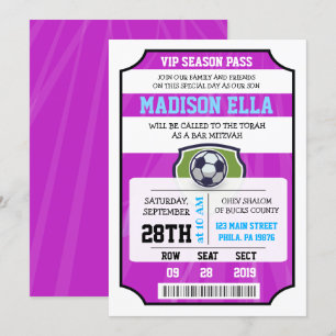 Invitation pour Bar Mitzvah avec billet VIP de FOO