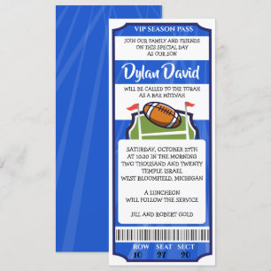 Invitation pour Bar Mitzvah billet de FOOTBALL