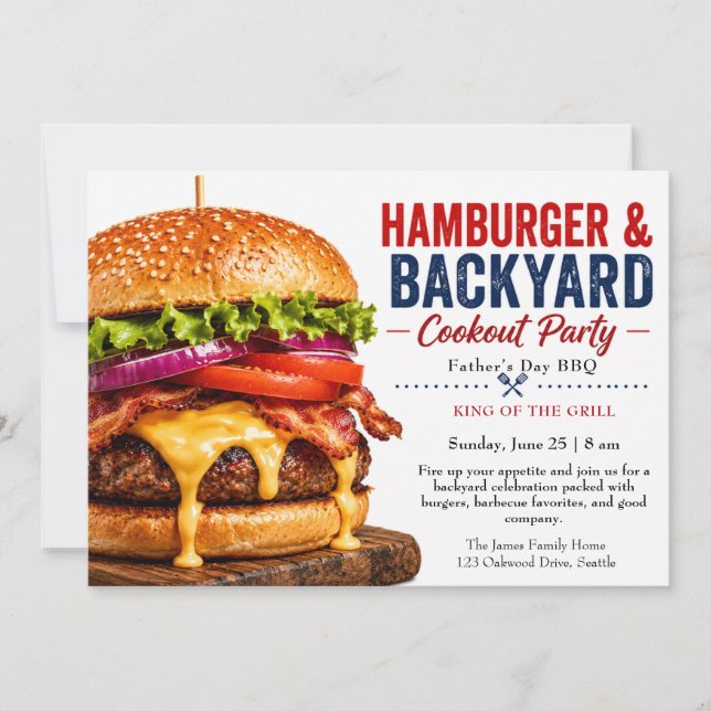 Invitation pour barbecue de la fête des Pères – cu (Devant)