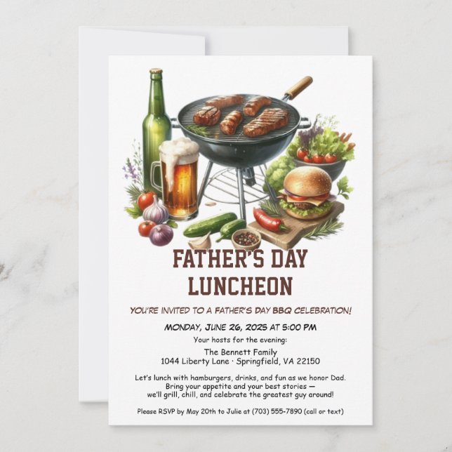 Invitation pour barbecue de la Fête des Pères - Ha (Devant)