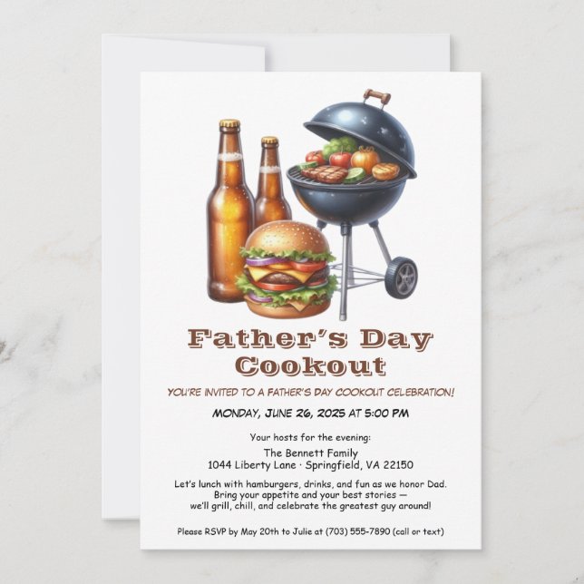 Invitation pour barbecue de la Fête des Pères - Ha (Devant)