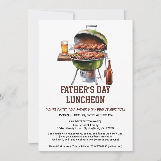 Invitation pour barbecue de la Fête des Pères - Ha (Devant)