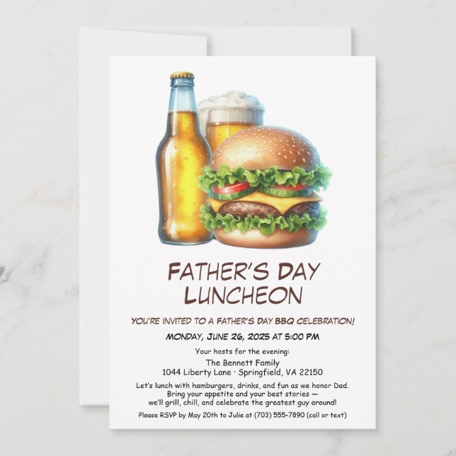 Invitation pour barbecue de la Fête des Pères - Ha (Devant)
