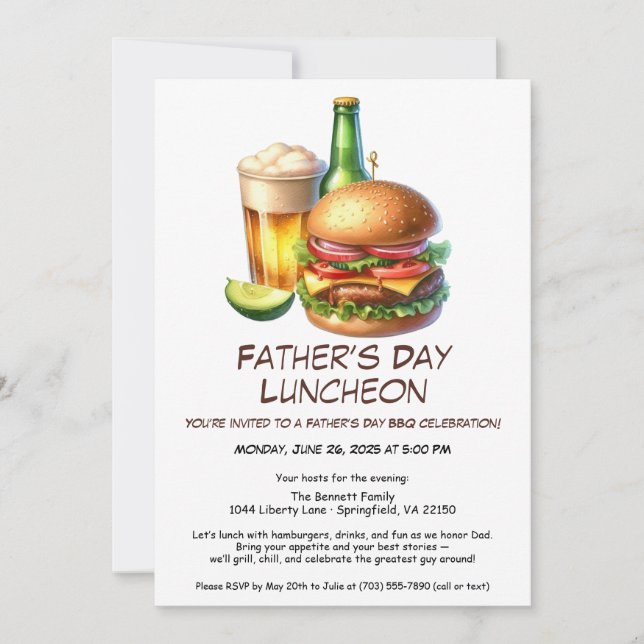 Invitation pour barbecue de la Fête des Pères - Ha (Devant)