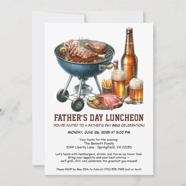 Invitation pour barbecue de la Fête des Pères - Ha (Devant)