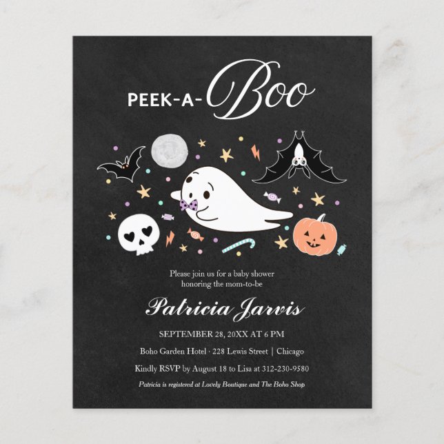Invitation pour bébé à une baby shower Halloween P (Devant)