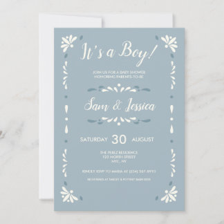 Invitation pour bébé garçon à la Talavera mexicain