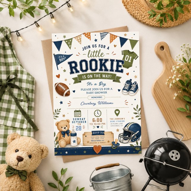 Invitation pour bébé garçon Baby Shower Teddy Bear (Créateur téléchargé)
