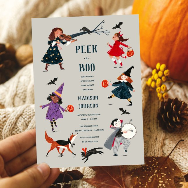 Invitation pour bébé shower tenue d'Halloween enfa (Créateur téléchargé)