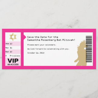 Invitation pour Billet de Concert Bat Mitzvah Enre