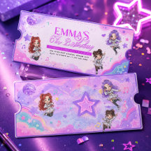 Invitation pour billet de concert d'anniversaire K