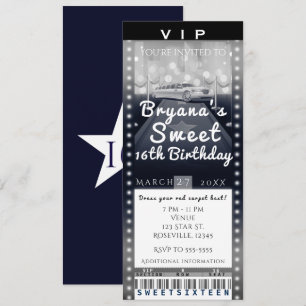 Invitation pour billet de fête VIP de limousine da