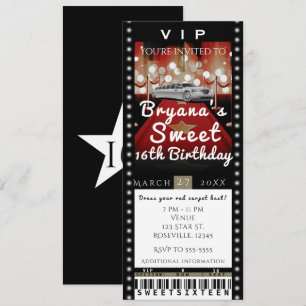 Invitation pour billet de fête VIP de nuit en limo