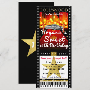 Invitation pour billet de fête VIP tapis rouge Hol