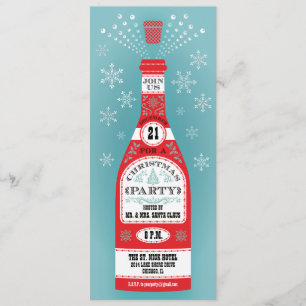 Invitation pour bouteille de champagne de fête de 