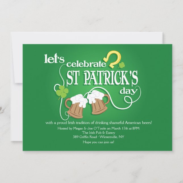 Invitation pour célébrer la Saint-Patrick (Devant)