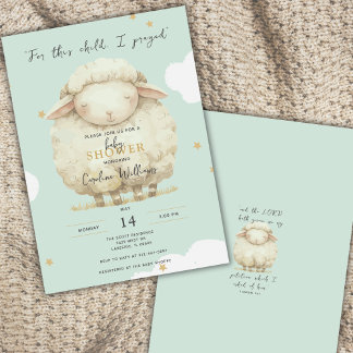 Invitation Pour Cet Enfant, J'Ai Prié Écriture Bébé Agneau Ve
