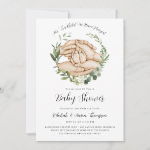 Invitation Pour Cet Enfant Nous Avons Prié Baby shower Invita
