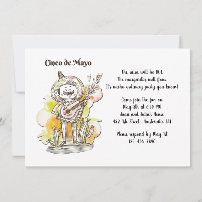 Invitation pour chanteur de Cinco de Mayo (Devant)