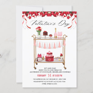 Invitation pour chariot de bar de la Saint-Valenti