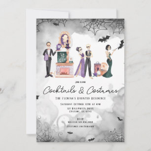 Invitation pour cocktails et costumes d'Halloween