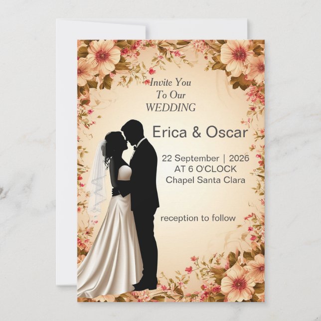 ✨ Invitation pour couple romantique pour le jour d (Devant)