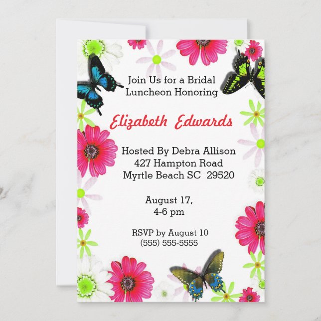 Invitation pour déjeuner nuptial Fleurs de printem (Devant)