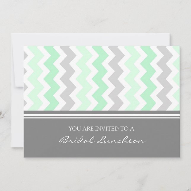 Invitation pour déjeuner nuptiale de Mint Gray Che (Devant)