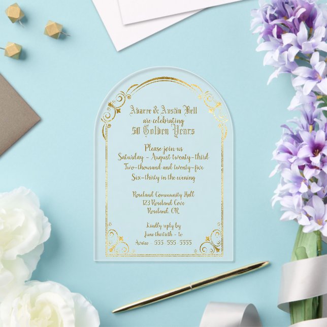 Invitation pour des Noces d'Or 50 ans  (Insitu (Mariage))