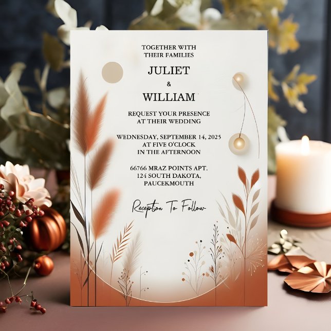 Invitation Pour Desert Rustic Boho Automne Ombre Mariage Brow (Créateur téléchargé)