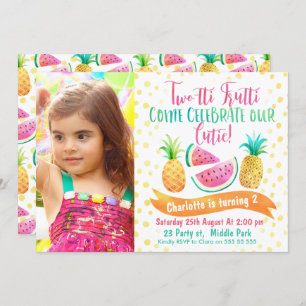 Invitation pour deux filles Frutti Photo 2e annive