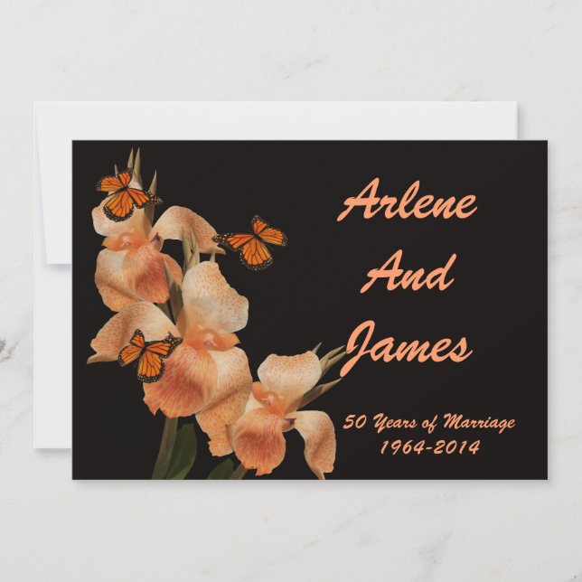 Invitation pour dîner du 50e anniversaire sur fond (Devant)