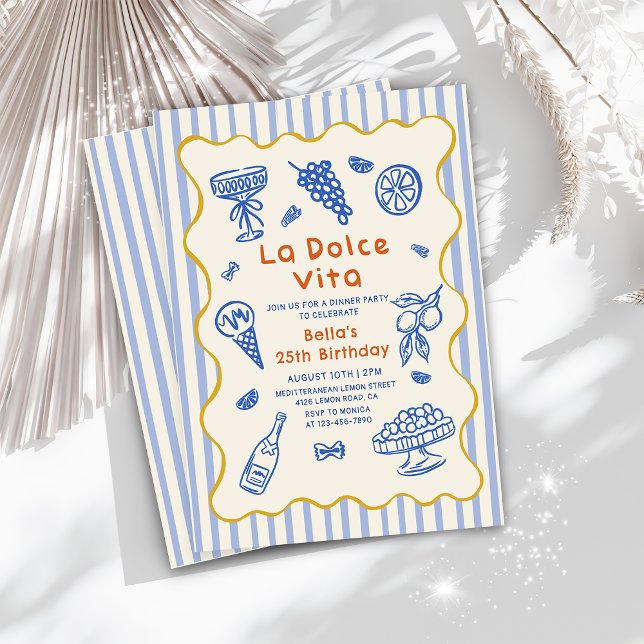 Invitation pour dîner italien La Dolce Vita d'anni (Créateur téléchargé)