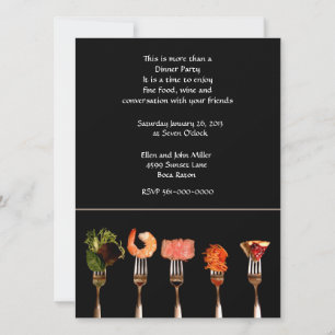 Invitation pour dîner moderne avec des fourchettes