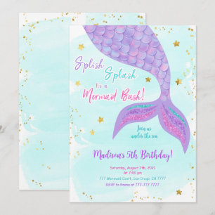 Invitation pour enfants de la sirène sous la mer