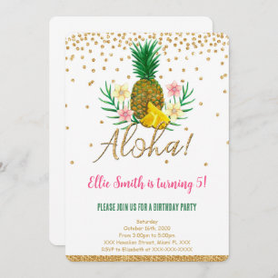 Invitation pour enfants d'Hawaiian Birthday